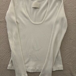 Citizens Of Humanity Cream Ribbed Top